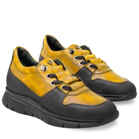SNEAKER AMIATA DONNA IN PELLE GIALLA PAKERSON