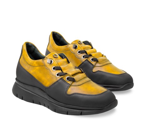SNEAKER AMIATA DONNA IN PELLE GIALLA PAKERSON