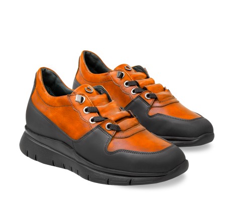 SNEAKER AMIATA DONNA IN PELLE ARANCIO PAKERSON