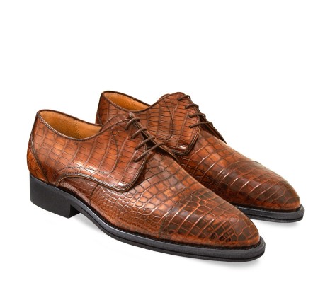 DERBY FIRENZE ALLIGATORE MARRONE WOOD PAKERSON