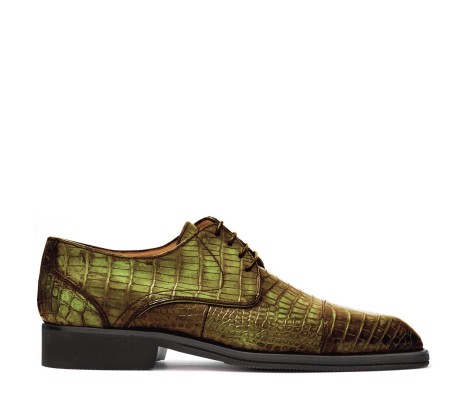DERBY FIRENZE ALLIGATORE VERDE OLIVA PAKERSON