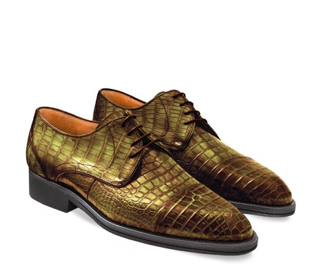 DERBY FIRENZE ALLIGATORE VERDE OLIVA PAKERSON