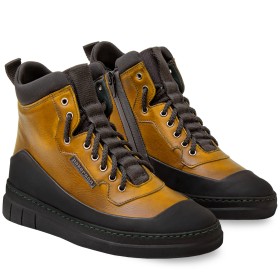 PAKERSON APUANE LOW BOOT FOR WOMEN IN MUSTARD YELLOW LEATHER