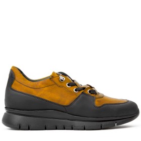 PAKERSON AMIATA SNEAKER FOR WOMEN IN MUSTARD YELLOW LEATHER