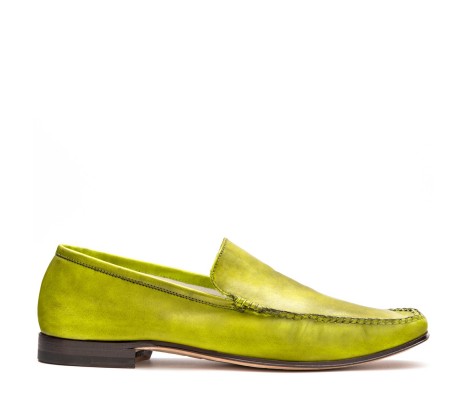 PAKERSON CERRETO MOCCASIN IN PISTACHIO GREEN LEATHER