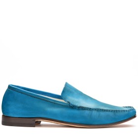 PAKERSON CERRETO MOCCASIN IN SKY BLUE LEATHER