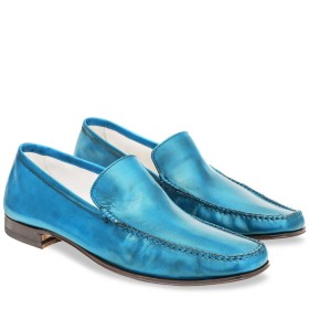PAKERSON CERRETO MOCCASIN IN SKY BLUE LEATHER
