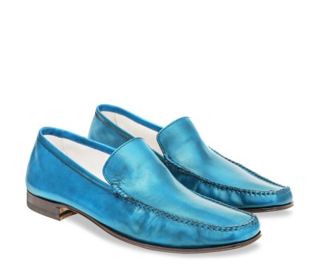 PAKERSON CERRETO MOCCASIN IN SKY BLUE LEATHER