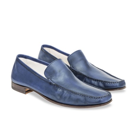 MOCASSINI CERRETO PELLE BLU NAVY PAKERSON