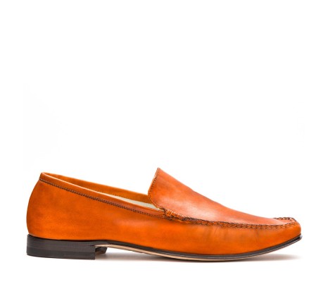 PAKERSON CERRETO MOCCASIN IN ORANGE LEATHER