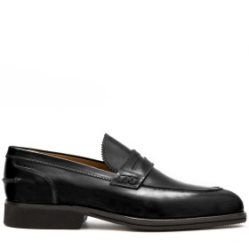 PAKERSON LUCCA PENNY LOAFERS IN BLACK LEATHER